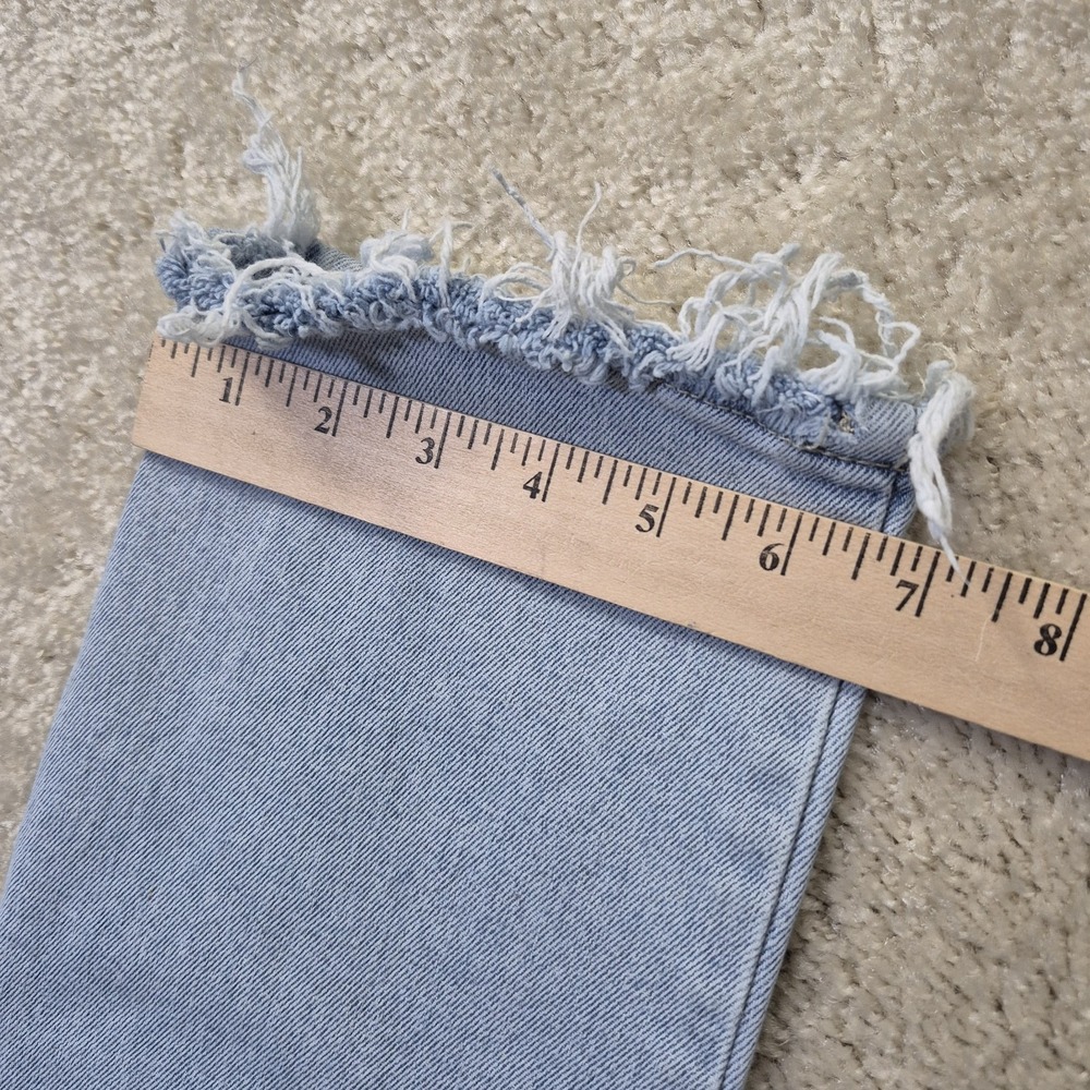 Kancan High Rise Cargo Jeans 7/27 Light Wash Blue Actual 30 Slim Straight Ankle - Picture 7 of 14
